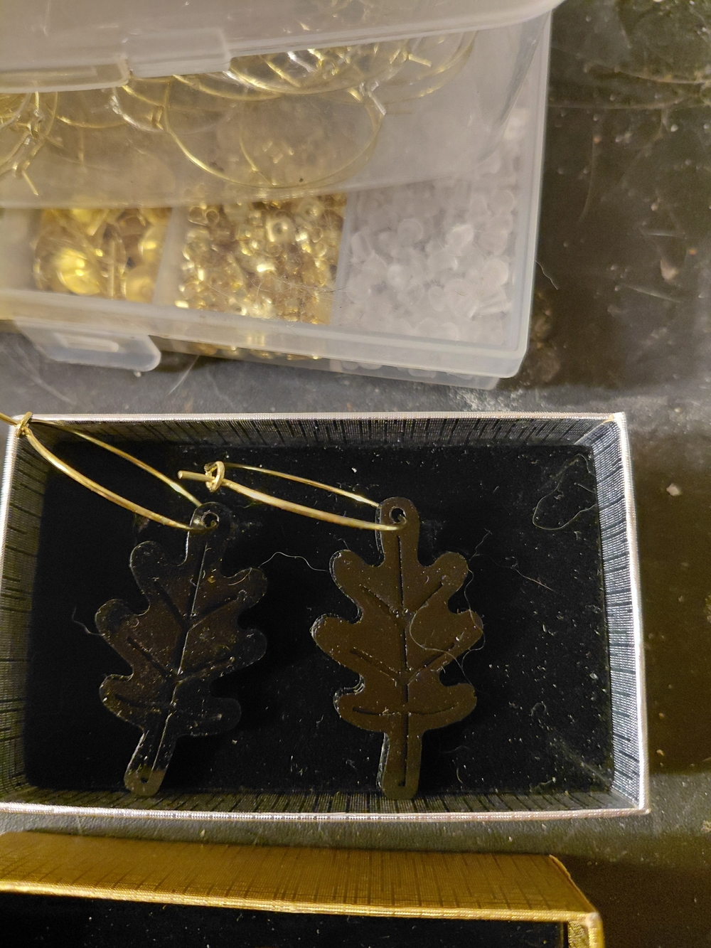Gold Leaf Silhouette Hoop Earrings - Women Jewelry